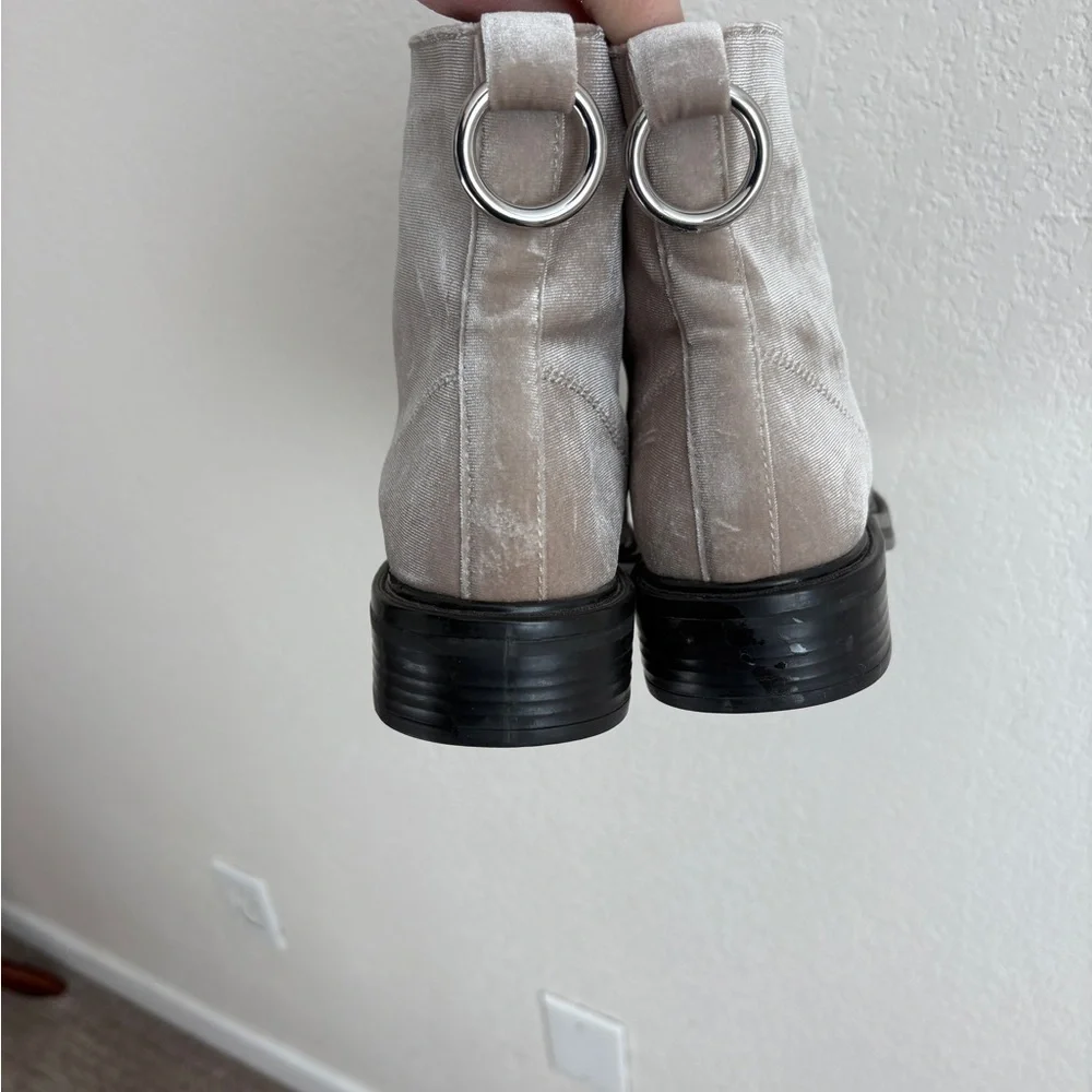 Dolce Vita Silver Velvet Bardot Booties - Picture 6 of 7
